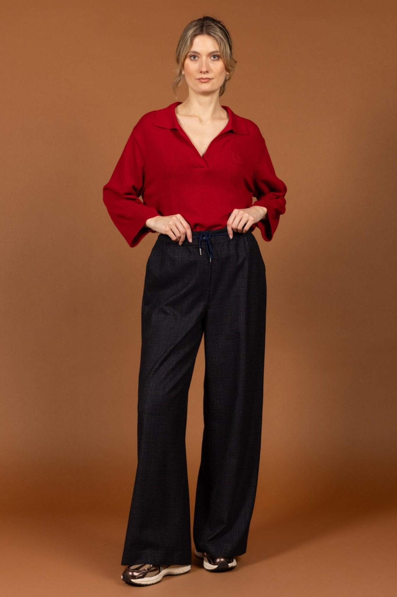 WIJDE BROEK MET ELASTIEK IN DE TAILLE (9599) - Four Roses