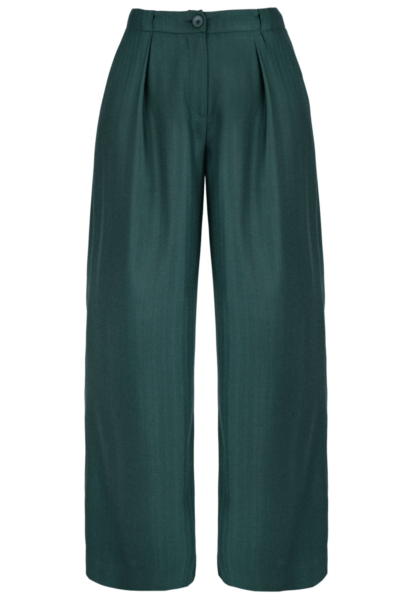 WIJDE BROEK MET HOGE TAILLE IN PETROL (9604) - Four Roses
