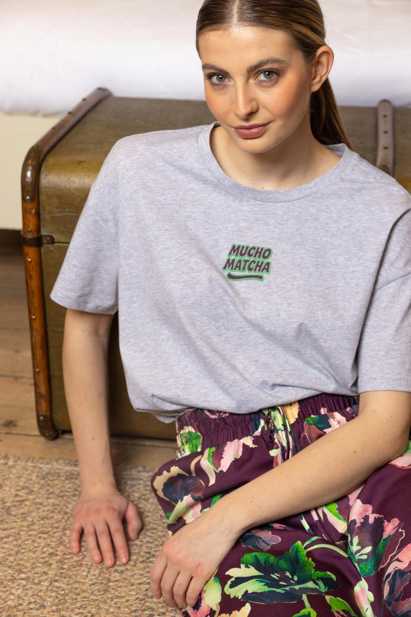 WIJDE BROEK MET KLEURRIJKE PRINT (9596) - Four Roses