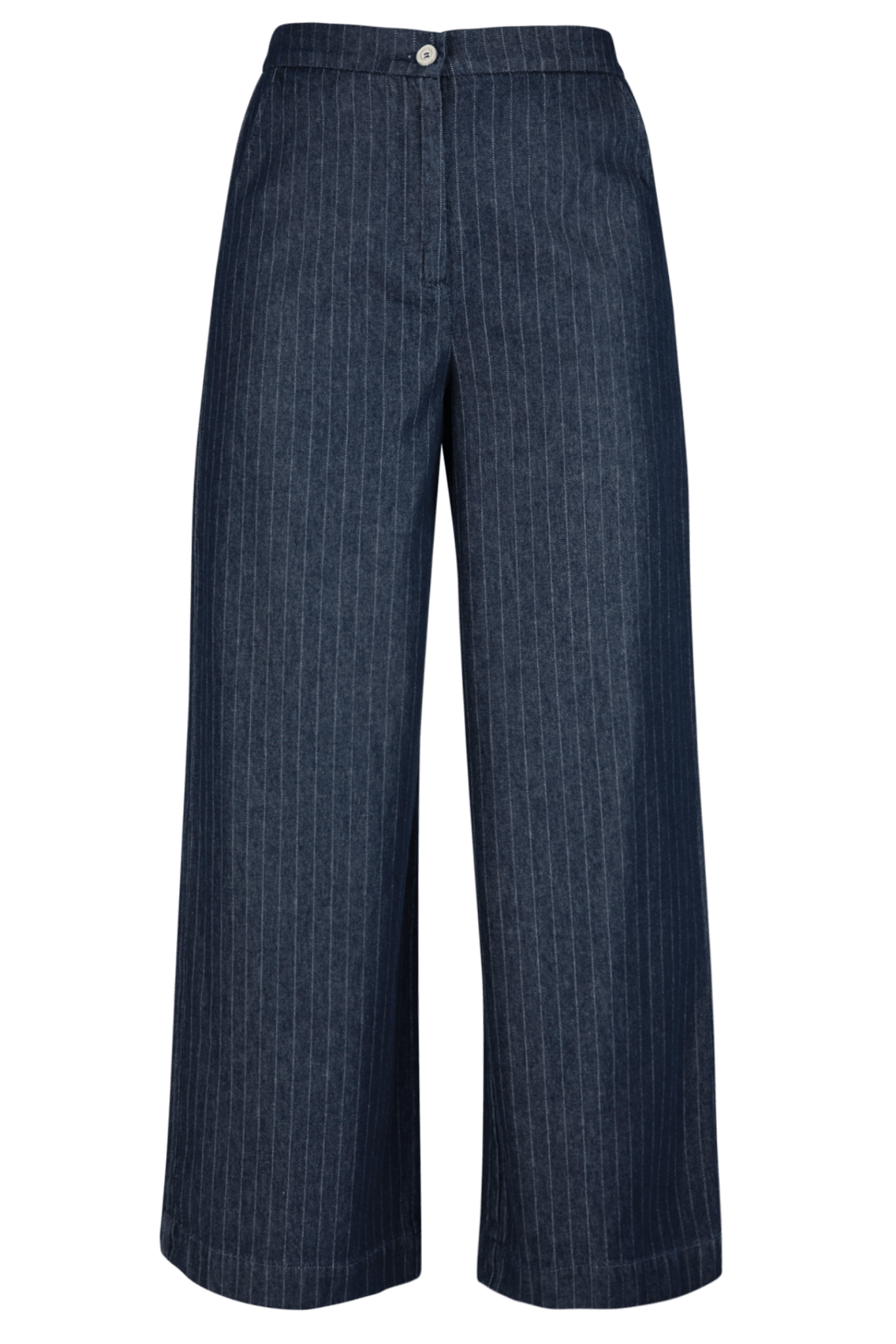 WIJDE JEANS MET KRIJTSTREEP IN NAVY (9502) - Four Roses