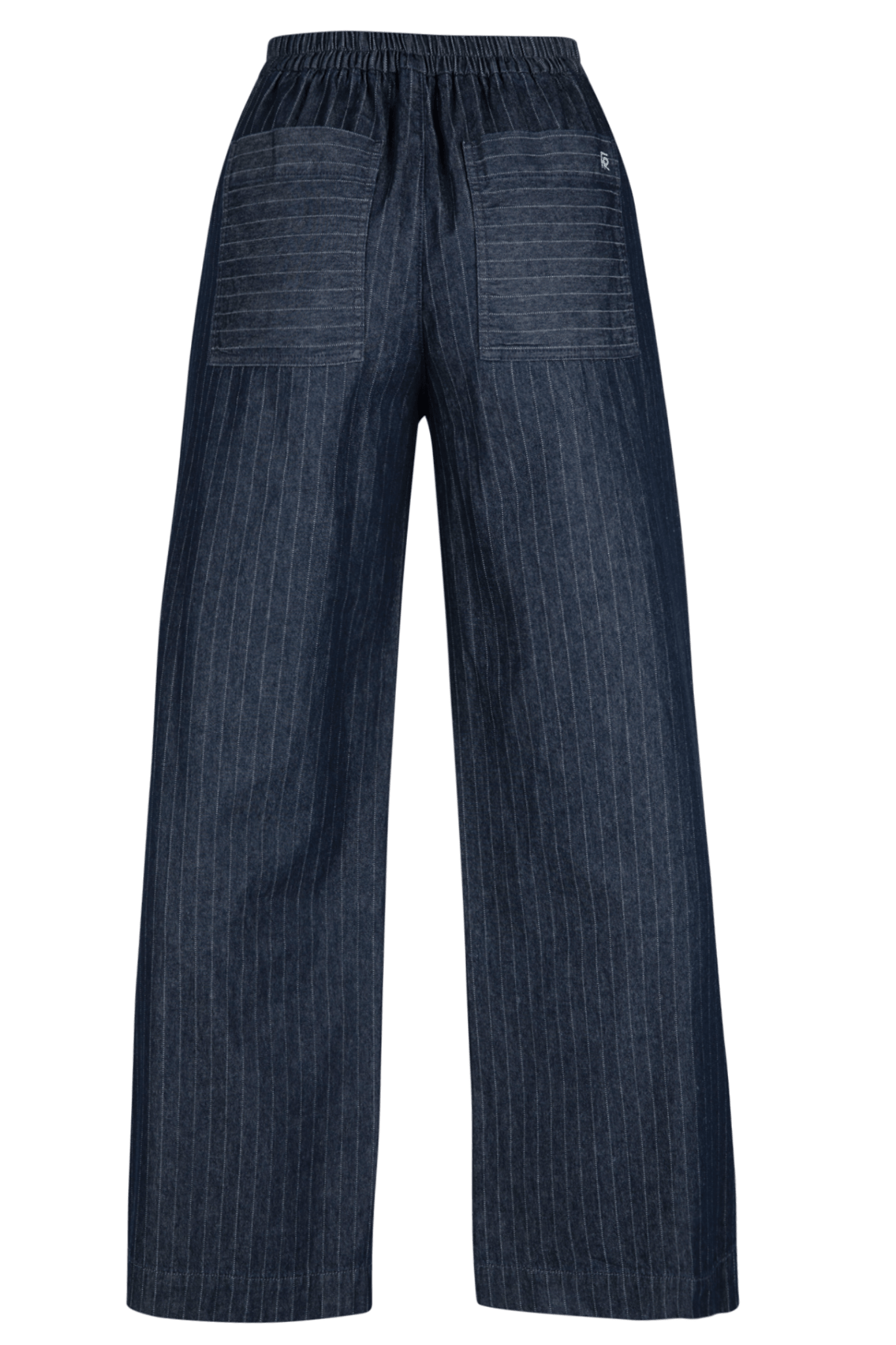 WIJDE JEANS MET KRIJTSTREEP IN NAVY (9502) - Four Roses